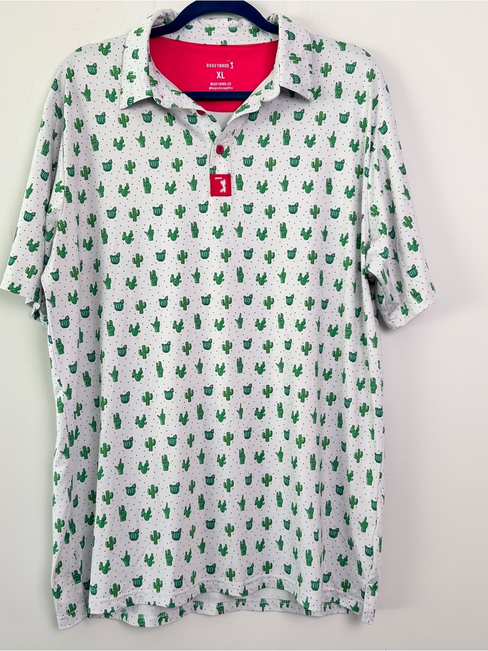 Bogey Bros|Inappropriate Green Cactus Print Polo Shirt sz XL